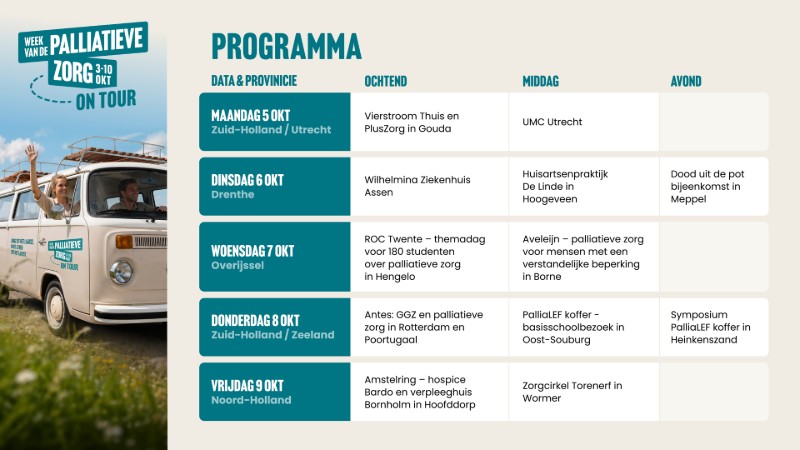 Tour schema Week van de Palliatieve Zorg 2026